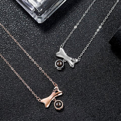 N17 | Bone Shape Necklace with Picture Inside