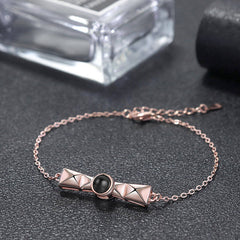B13 | One-line Shape Personalized Circle Photo Bracelet