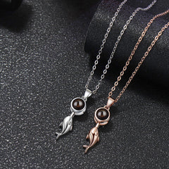 N34 | Little Dolphin Shape Photo Necklace