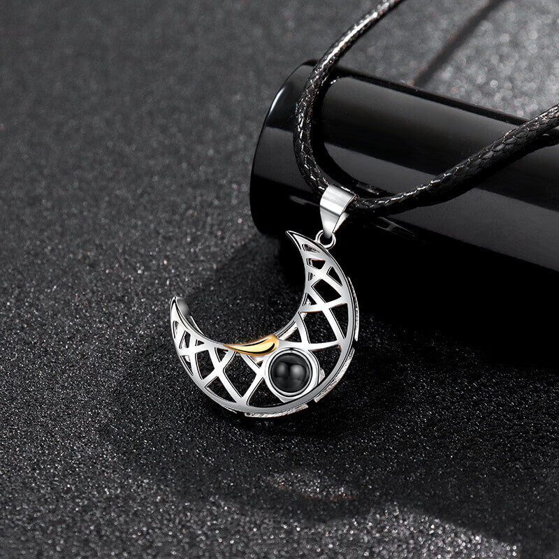 N7 | Moon & Sun Couple Photo Necklace - A Pair