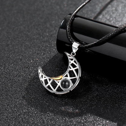 N7 | Moon & Sun Couple Photo Necklace - A Pair