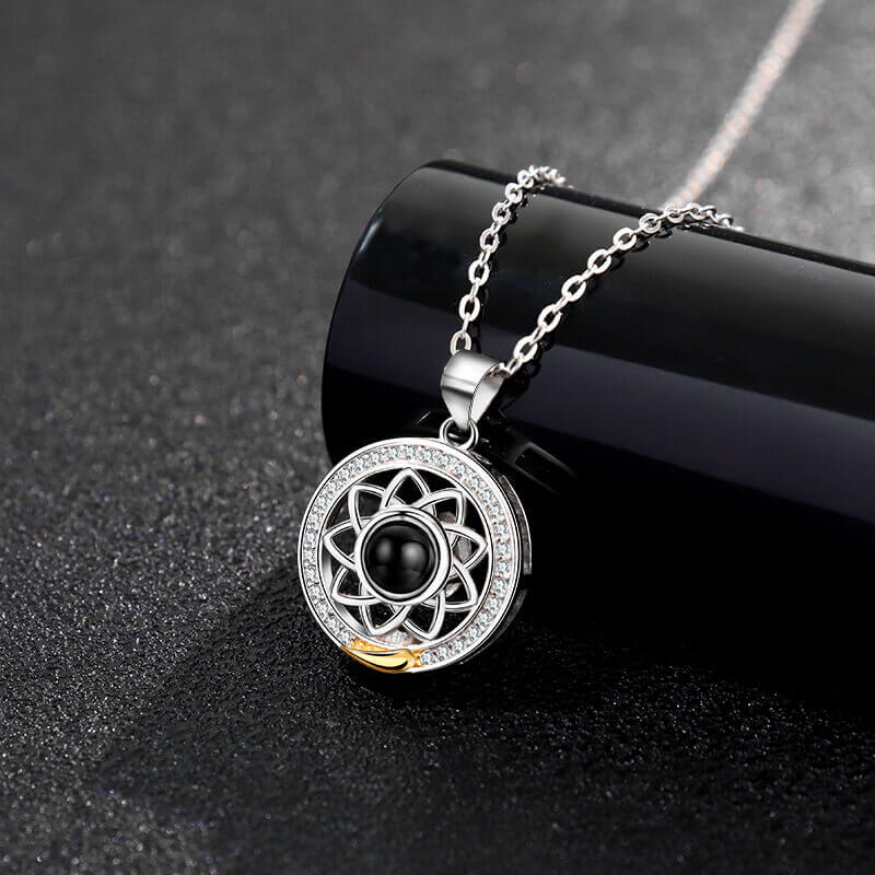 N7 | Moon & Sun Couple Photo Necklace - A Pair