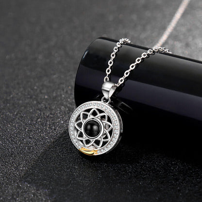 N7 | Moon & Sun Couple Photo Necklace - A Pair