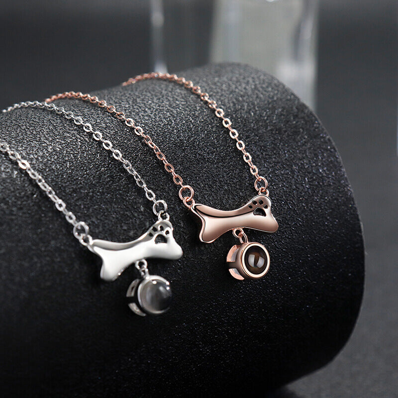 N17 | Bone Shape Necklace with Picture Inside