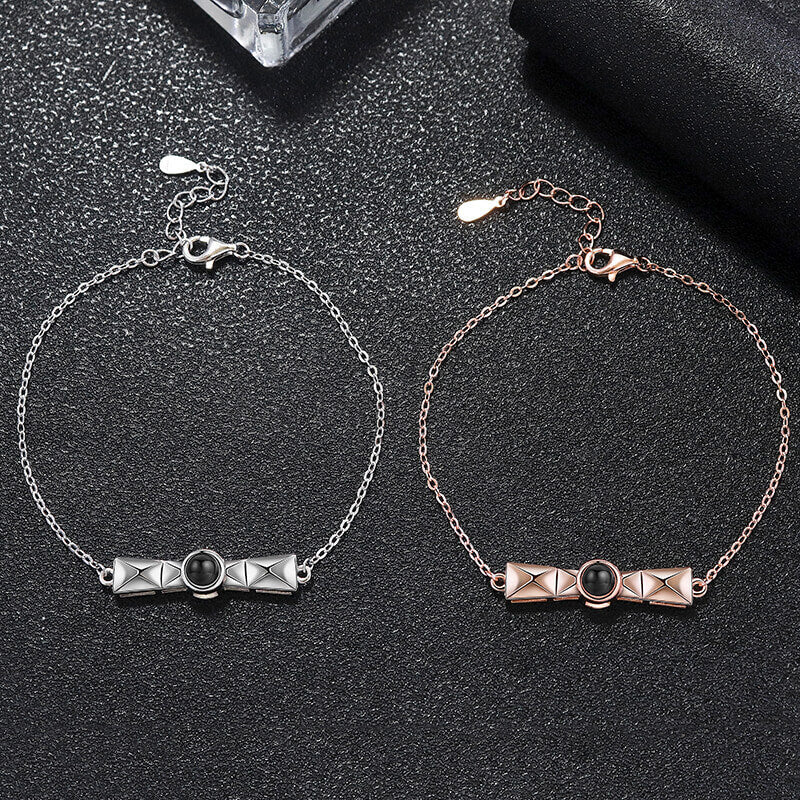 B13 | One-line Shape Personalized Circle Photo Bracelet