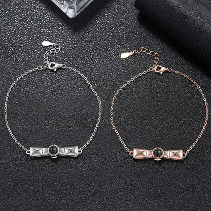 B13 | One-line Shape Personalized Circle Photo Bracelet