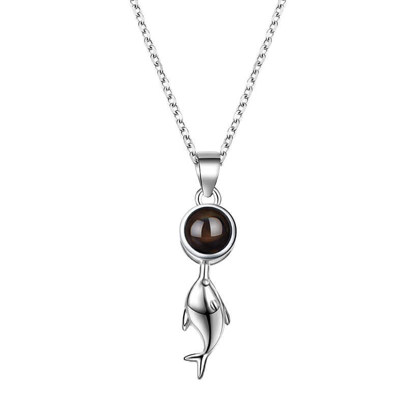 N34 | Little Dolphin Shape Photo Necklace