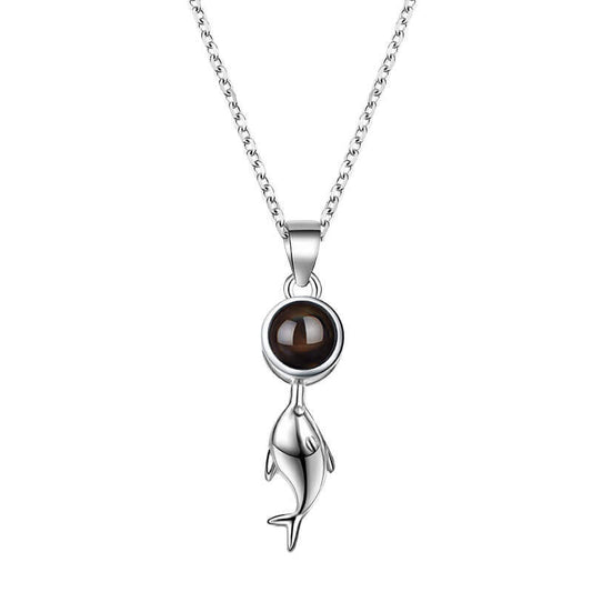 N34 | Little Dolphin Shape Photo Necklace