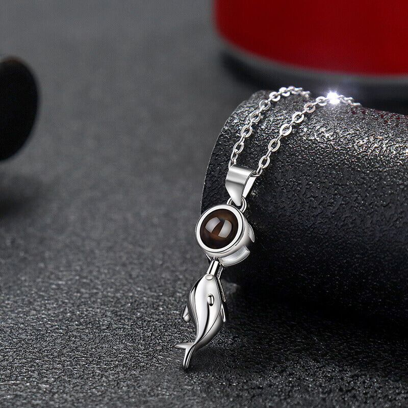 N34 | Little Dolphin Shape Photo Necklace